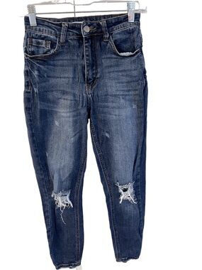 Dogma Women’s High Rise Skinny Jeans Shredded Ankle Hem Sz 3 x 27